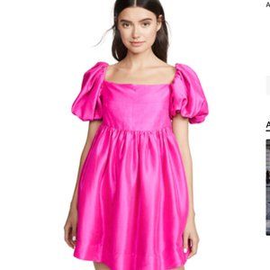 Azeeza’s Kam puff sleeve dress in magenta USA XS